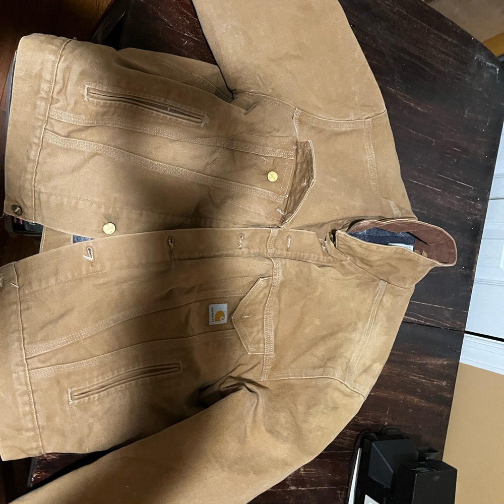Carhartt Tan Work Jacket blanket lined
